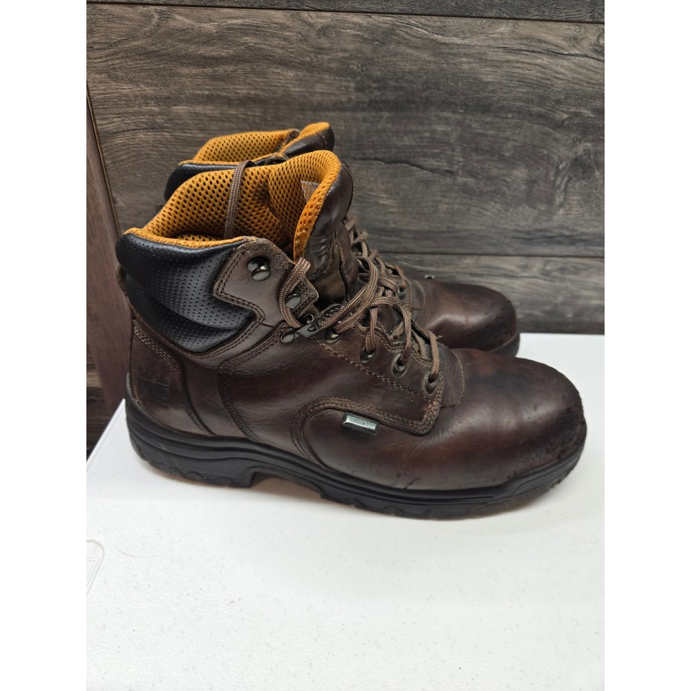 Timberland PRO Titan Mens Brown Leather Waterproof Safety Toe Work Boots 10.5W